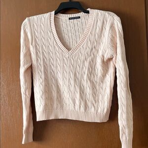 Brandy Melville V-Neck Sweater - cream color